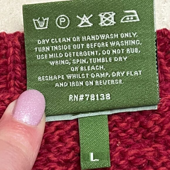 Shannon Woolen Mills A-Line Cardigan Button Front Merino Wool Size Large Wine - Picture 4 of 8